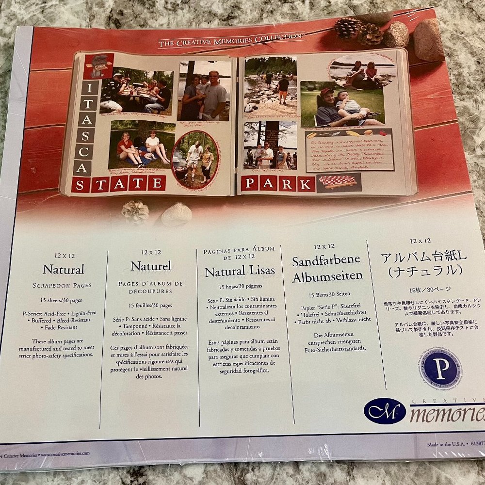 Creative Memories Sealed NATURAL color old style pages (15) 12x12 size